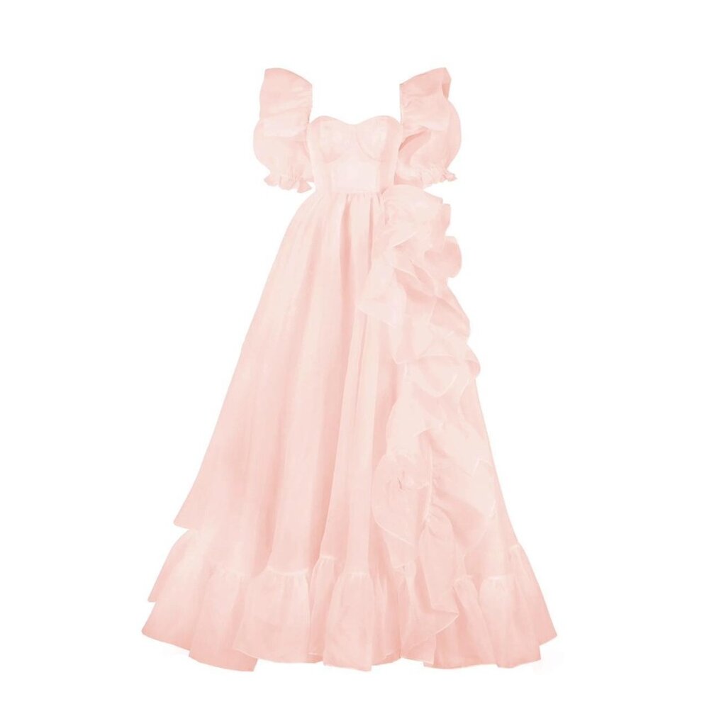 Selkie Peach Fuzz Bloom Bridal Gown